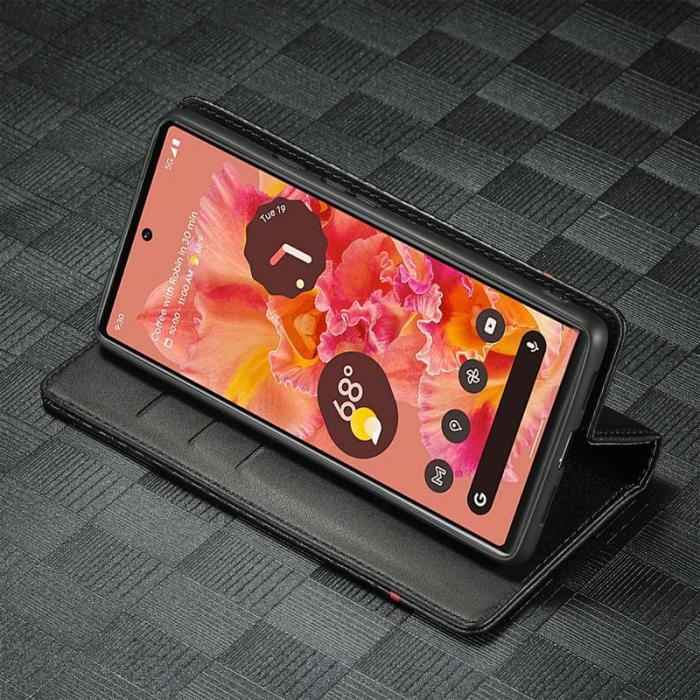 LC.imeeke - LC.IMEEKE Google Pixel 6a Fodral PU Läder - Carbon Fiber - Vit