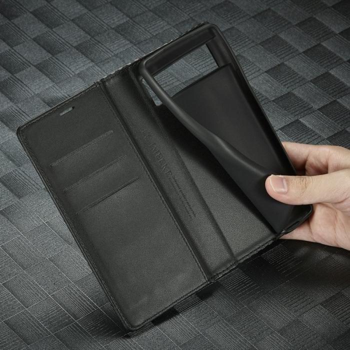 LC.imeeke - LC.IMEEKE Google Pixel 6a Fodral PU Läder - Carbon Fiber - Vit