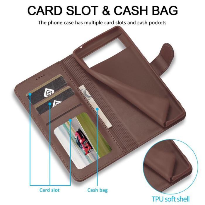 LC.imeeke - LC.IMEEKE Google Pixel 7 Fodral Äkta läder - Brun