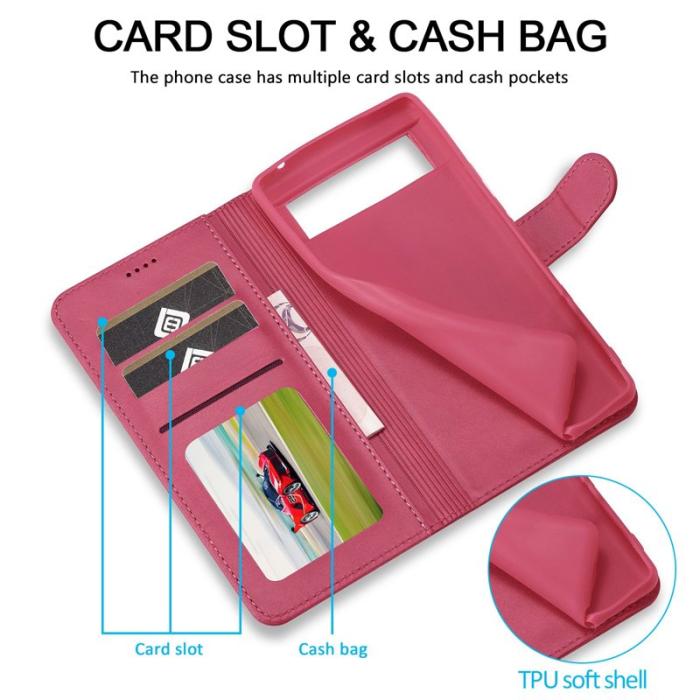 LC.imeeke - LC.IMEEKE Google Pixel 7 Fodral Äkta läder - Rosa