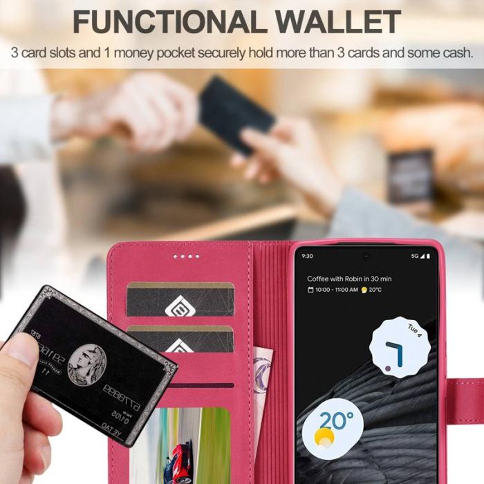 LC.imeeke - LC.IMEEKE Google Pixel 7 Pro Fodral Äkta läder - Rosa