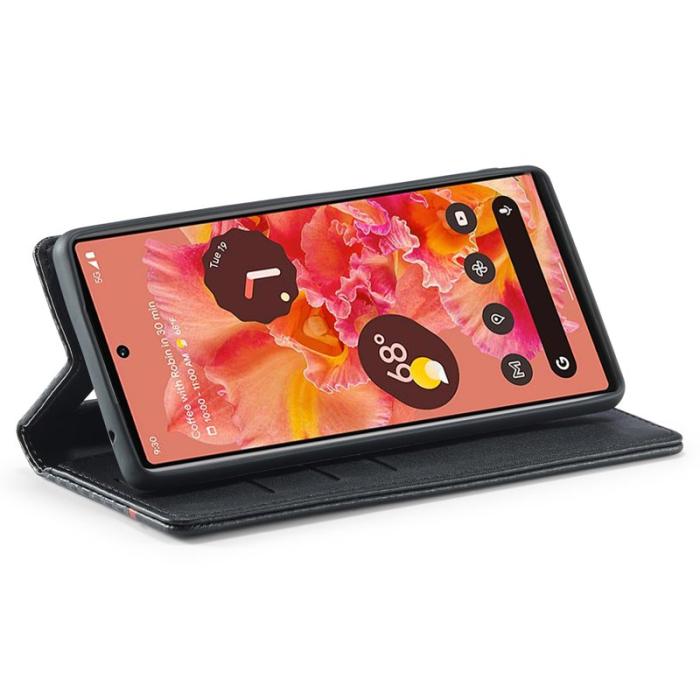 LC.imeeke - LC.IMEEKE Google Pixel 7a Fodral PU Läder - Kolfibertextur - Svart