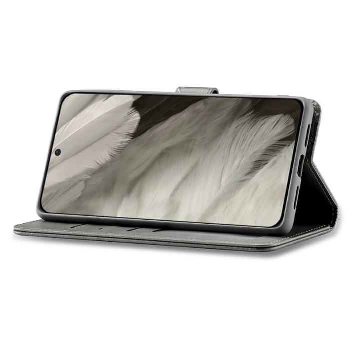 LC.imeeke - LC.IMEEKE Google Pixel 8 Plånboksfodral Konstläder - Grå