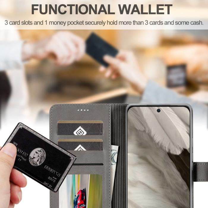 LC.imeeke - LC.IMEEKE Google Pixel 8 Plånboksfodral Konstläder - Grå