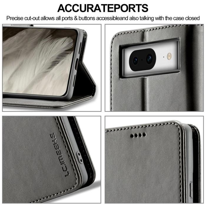 LC.imeeke - LC.IMEEKE Google Pixel 8 Plånboksfodral Konstläder - Grå