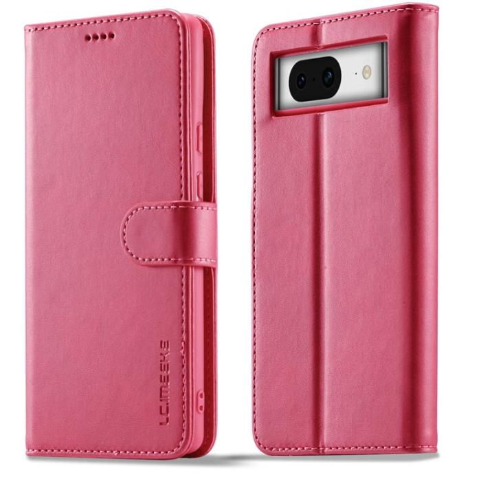 LC.imeeke - LC.IMEEKE Google Pixel 8 Plånboksfodral Konstläder - Kalvstruktur - Rosa