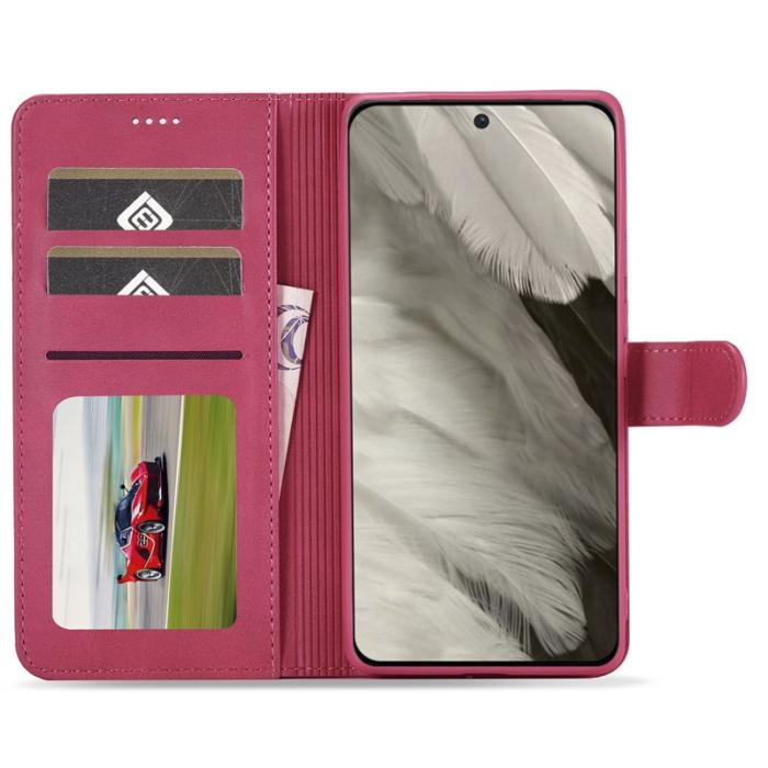 LC.imeeke - LC.IMEEKE Google Pixel 8 Plånboksfodral Konstläder - Kalvstruktur - Rosa