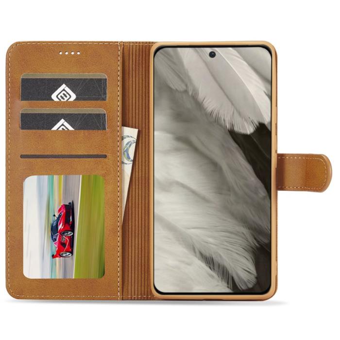 LC.imeeke - LC.IMEEKE Google Pixel 8 Plånboksfodral Konstläder - Ljusbrun