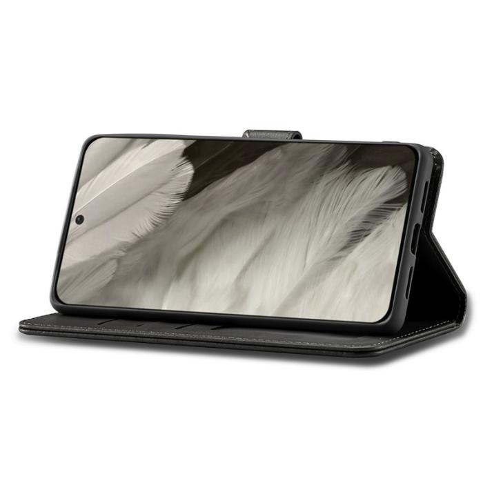 LC.imeeke - LC.IMEEKE Google Pixel 8 Fodral - PU Läder - Svart
