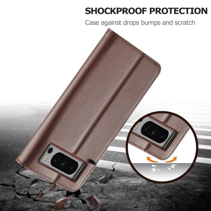 LC.imeeke - LC.IMEEKE Google Pixel 8 Pro Fodral PU Läder - Brun