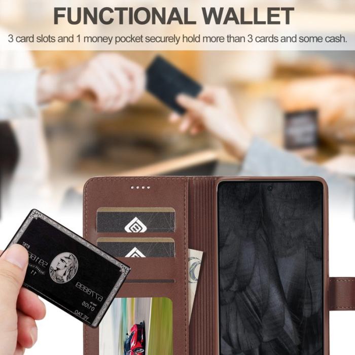 LC.imeeke - LC.IMEEKE Google Pixel 8 Pro Fodral PU Läder - Brun