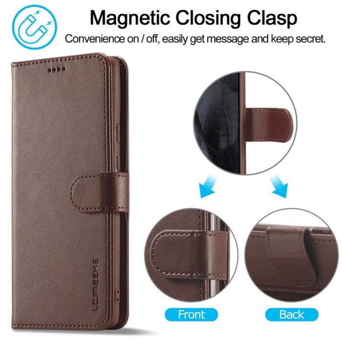LC.imeeke - LC.IMEEKE Google Pixel 8 Pro Fodral PU Läder - Brun
