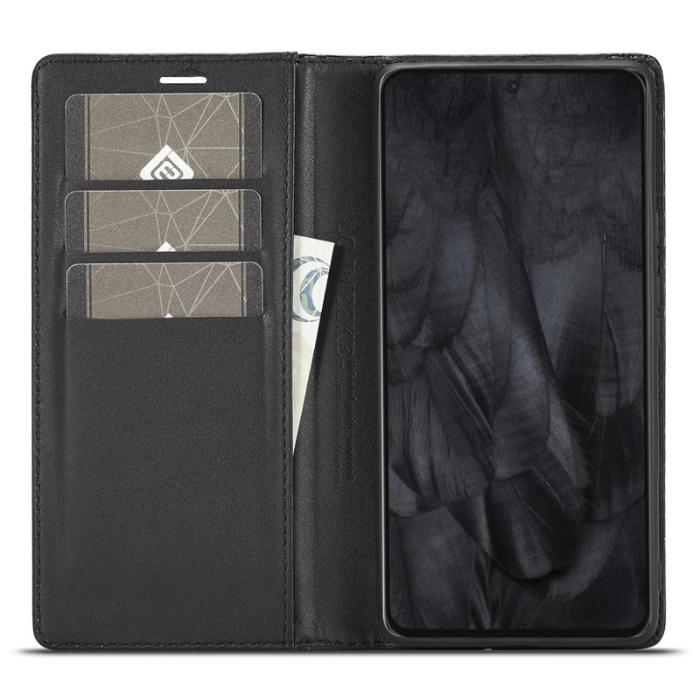 LC.imeeke - LC.IMEEKE Google Pixel 8 Pro Fodral PU Läder - Carbon Fiber - Svart