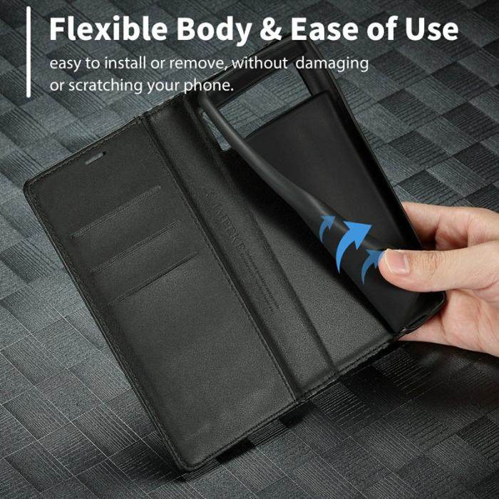 LC.imeeke - LC.IMEEKE Google Pixel 8 Pro Fodral PU Läder - Carbon Fiber - Svart