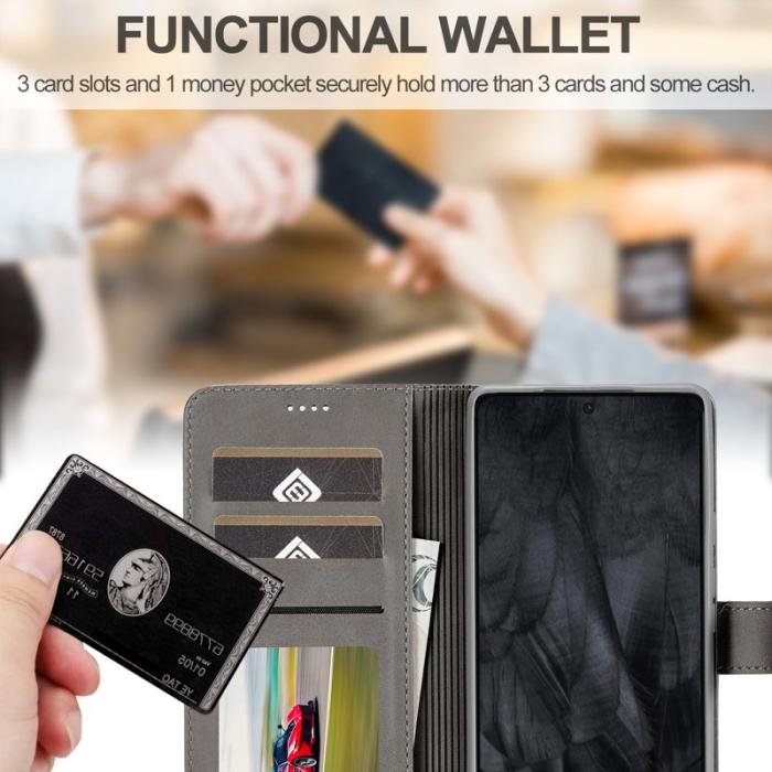 LC.imeeke - LC.IMEEKE Google Pixel 8 Pro Fodral PU Läder - Grå