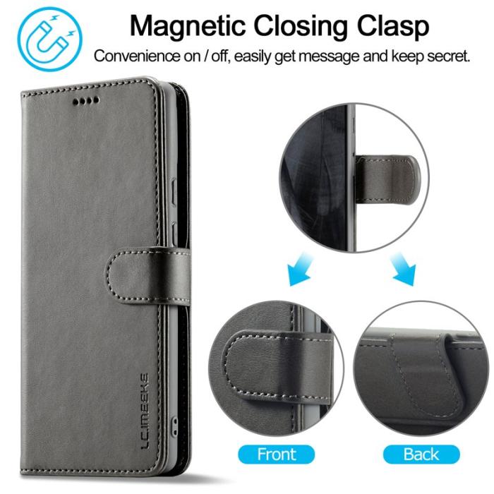 LC.imeeke - LC.IMEEKE Google Pixel 8 Pro Fodral PU Läder - Grå