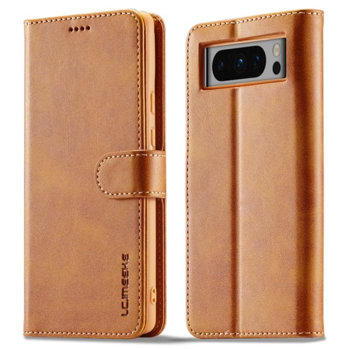 LC.imeeke - LC.IMEEKE Google Pixel 8 Pro Fodral PU Läder - Ljusbrun