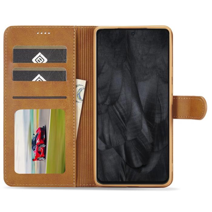 LC.imeeke - LC.IMEEKE Google Pixel 8 Pro Fodral PU Läder - Ljusbrun