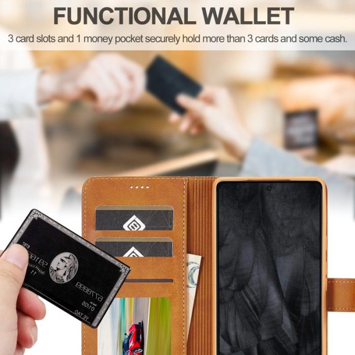 LC.imeeke - LC.IMEEKE Google Pixel 8 Pro Fodral PU Läder - Ljusbrun