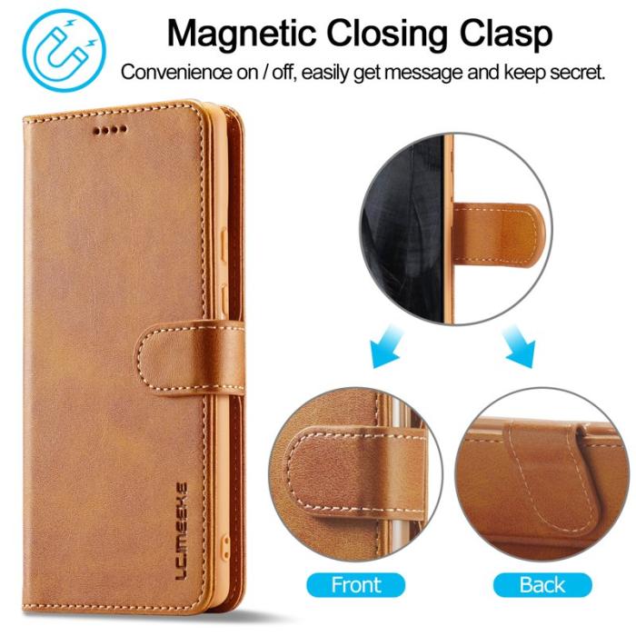 LC.imeeke - LC.IMEEKE Google Pixel 8 Pro Fodral PU Läder - Ljusbrun