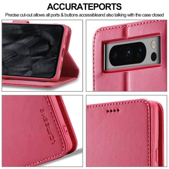 LC.imeeke - LC.IMEEKE Google Pixel 8 Pro Fodral PU Läder - Rose