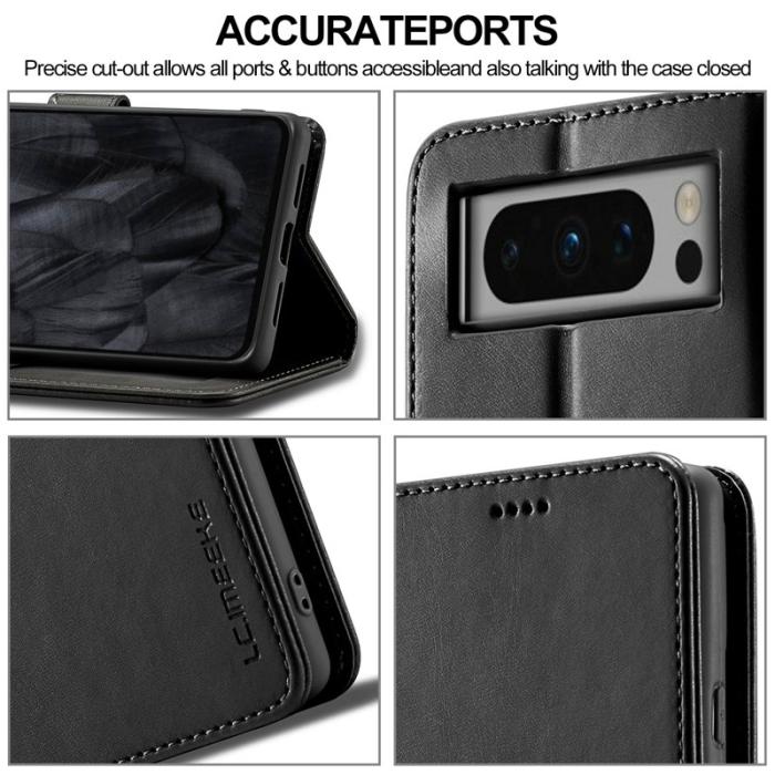 LC.imeeke - LC.IMEEKE Google Pixel 8 Pro Fodral PU Läder - Svart