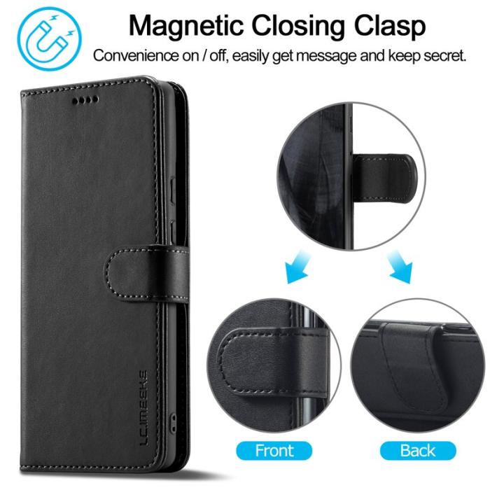 LC.imeeke - LC.IMEEKE Google Pixel 8 Pro Fodral PU Läder - Svart