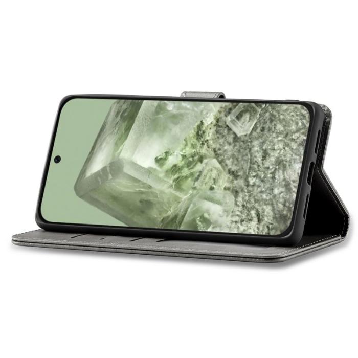 LC.imeeke - LC.IMEEKE Google Pixel 8a Plånboksfodral Konstläder - Grå