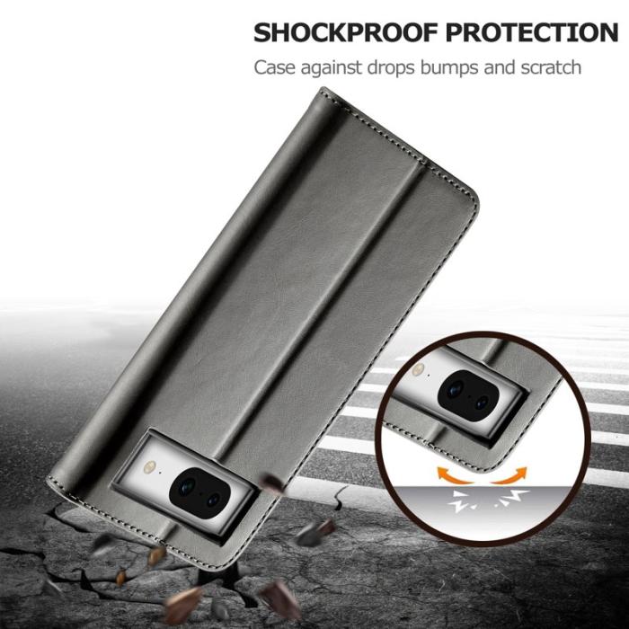 LC.imeeke - LC.IMEEKE Google Pixel 8a Plånboksfodral Konstläder - Grå