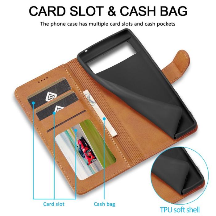 LC.imeeke - LC.IMEEKE Google Pixel 8a Plånboksfodral Konstläder - Gul