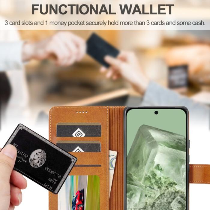 LC.imeeke - LC.IMEEKE Google Pixel 8a Plånboksfodral Konstläder - Gul