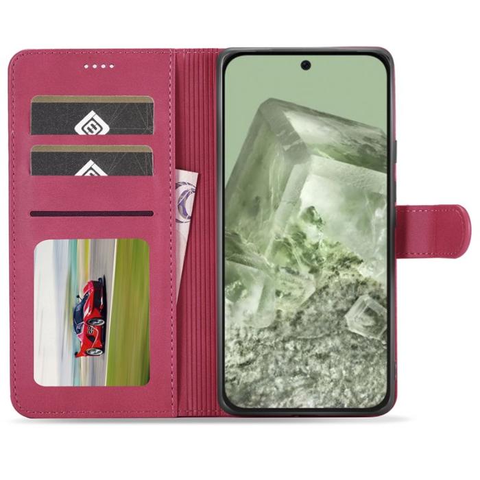 LC.imeeke - LC.IMEEKE Google Pixel 8a Plånboksfodral Konstläder - Rosa