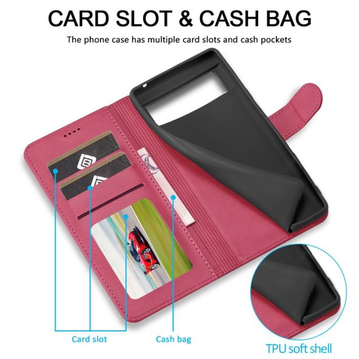 LC.imeeke - LC.IMEEKE Google Pixel 8a Plånboksfodral Konstläder - Rosa