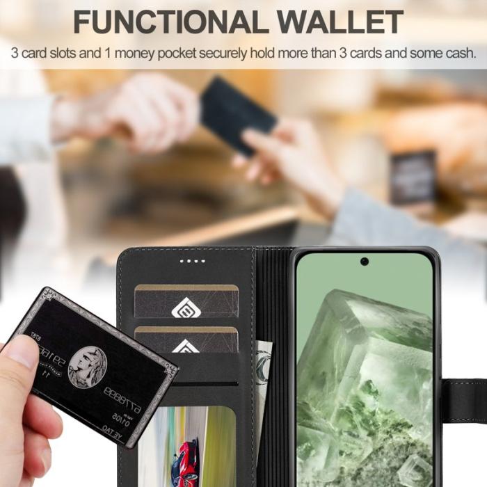 LC.imeeke - LC.IMEEKE Google Pixel 8a Plånboksfodral Konstläder - Svart