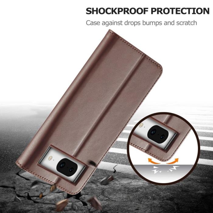 LC.imeeke - LC.IMEEKE Google Pixel 8a Plånboksfodral Konstläder - Brun