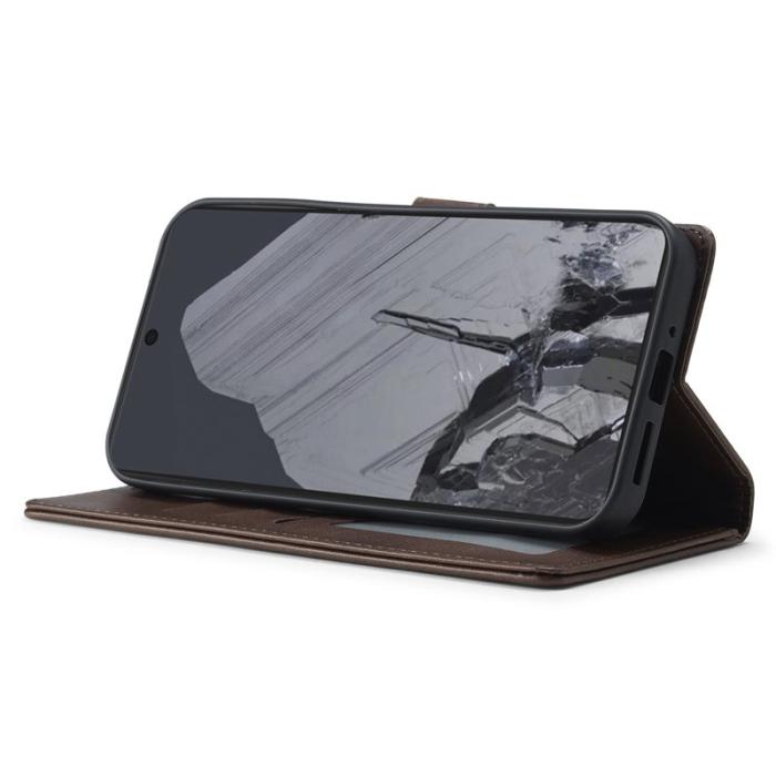 LC.imeeke - LC.IMEEKE Google Pixel 9 / 9 Pro Fodral Äkta läder - Brun