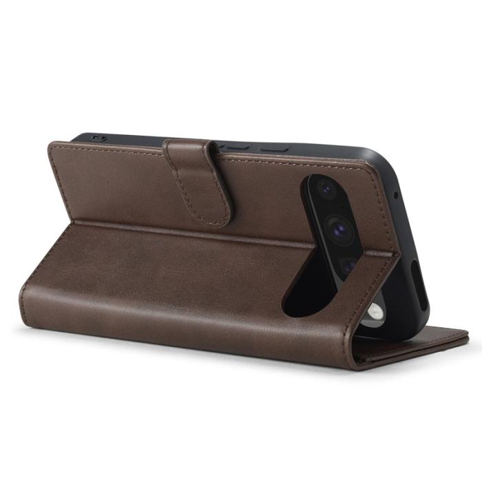 LC.imeeke - LC.IMEEKE Google Pixel 9 / 9 Pro Fodral Äkta läder - Brun