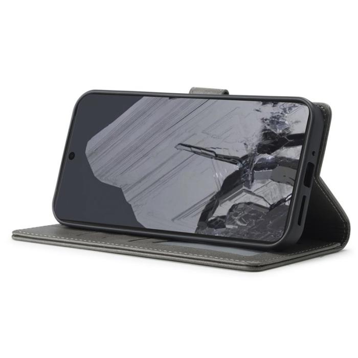 LC.imeeke - LC.IMEEKE Google Pixel 9 / 9 Pro Fodral Äkta läder - Grå