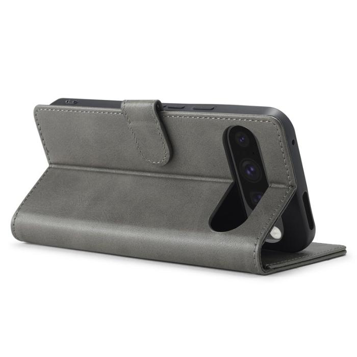 LC.imeeke - LC.IMEEKE Google Pixel 9 / 9 Pro Fodral Äkta läder - Grå