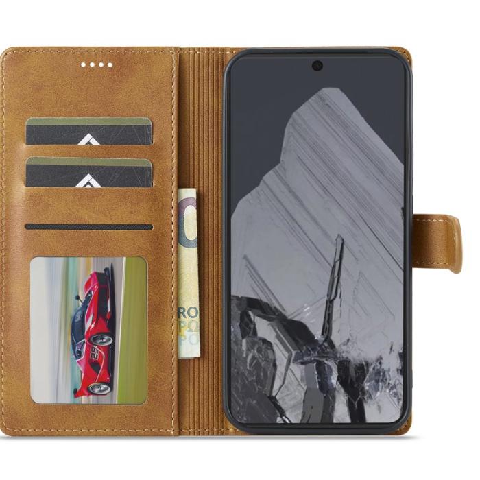 LC.imeeke - LC.IMEEKE Google Pixel 9 / 9 Pro Fodral Äkta läder - Gul