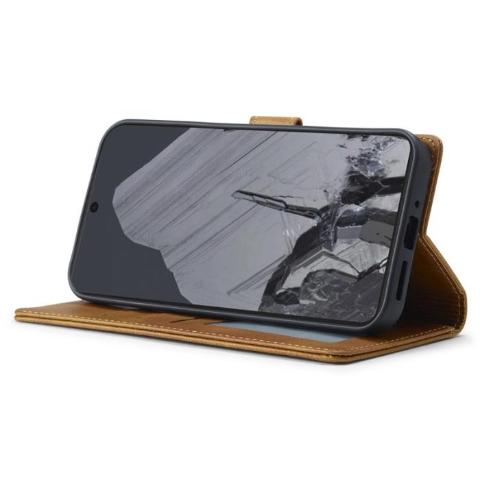 LC.imeeke - LC.IMEEKE Google Pixel 9 / 9 Pro Fodral Äkta läder - Gul