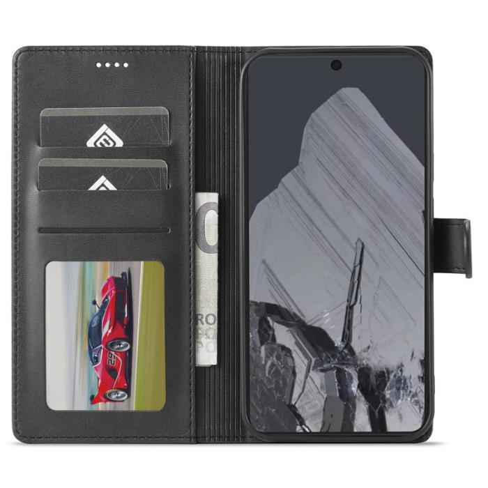 LC.imeeke - LC.IMEEKE Google Pixel 9 / 9 Pro Fodral Äkta läder - Svart