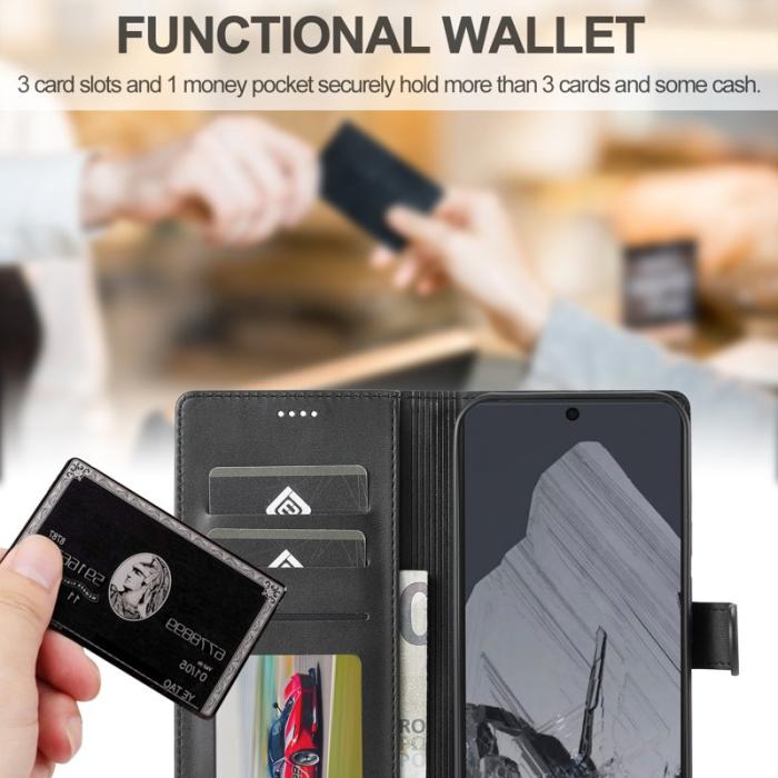 LC.imeeke - LC.IMEEKE Google Pixel 9 Pro Fodral PU Läder - Svart