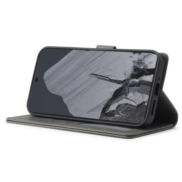 LC.imeeke - LC.IMEEKE Google Pixel 9 Pro Fodral Shockproof PU Läder - Grå