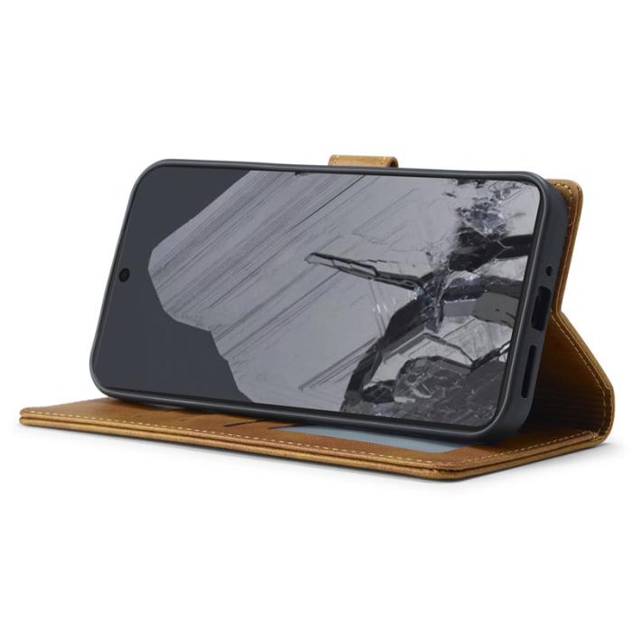 LC.imeeke - LC.IMEEKE Google Pixel 9 Pro Fodral Shockproof PU Läder - Gul