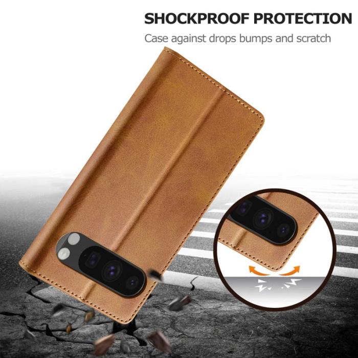 LC.imeeke - LC.IMEEKE Google Pixel 9 Pro Fodral Shockproof PU Läder - Gul