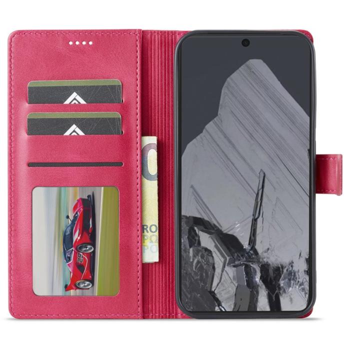 LC.imeeke - LC.IMEEKE Google Pixel 9 Pro Fodral Shockproof PU Läder - Rose