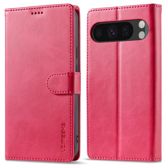 LC.imeeke - LC.IMEEKE Google Pixel 9 Pro XL Fodral Äkta läder - Rosa