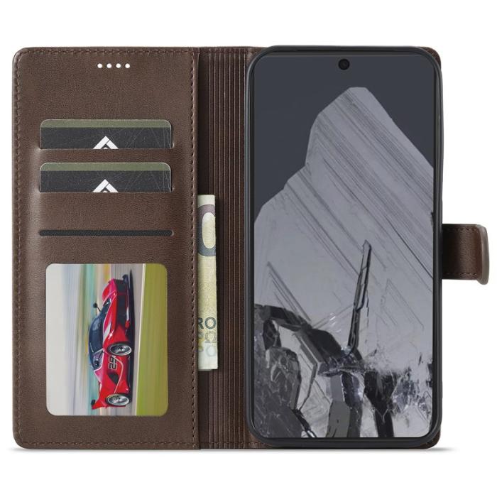 LC.imeeke - LC.IMEEKE Google Pixel 9 Pro XL Fodral PU Läder - Brun