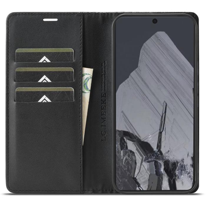 LC.imeeke - LC.IMEEKE Google Pixel 9 Pro XL Wallet Fodral Äkta läder - Svart